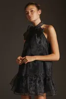 Maeve Organza Bow-Neck Mini Dress