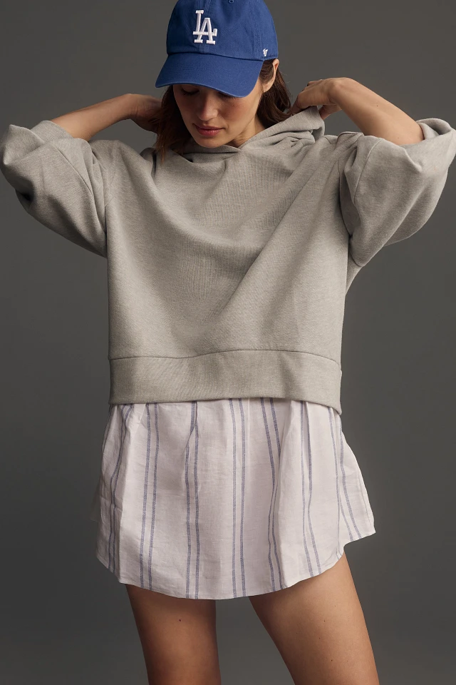 pilcro sweatshirt twofer mini dress Short-Sleeve Sweatshirt Twofer Mini Dress