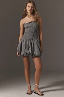 By Anthropologie Strapless Smocked Mini Dress