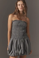 By Anthropologie Strapless Smocked Mini Dress