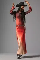 Delfi Collective Long-Sleeve Ombre Slip Dress