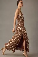 Delfi Collective Slim Ruffled Maxi Dress