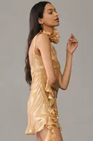 Delfi Collective Asymmetrical Ruffle Silk Dress