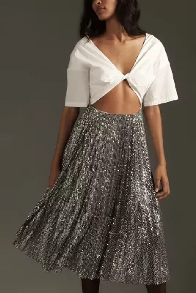 Delfi Collective Sequin Twofer Midi Dress