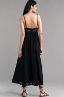 Sabina Musayev Nalaya Sleeveless Deep-V Midi Dress
