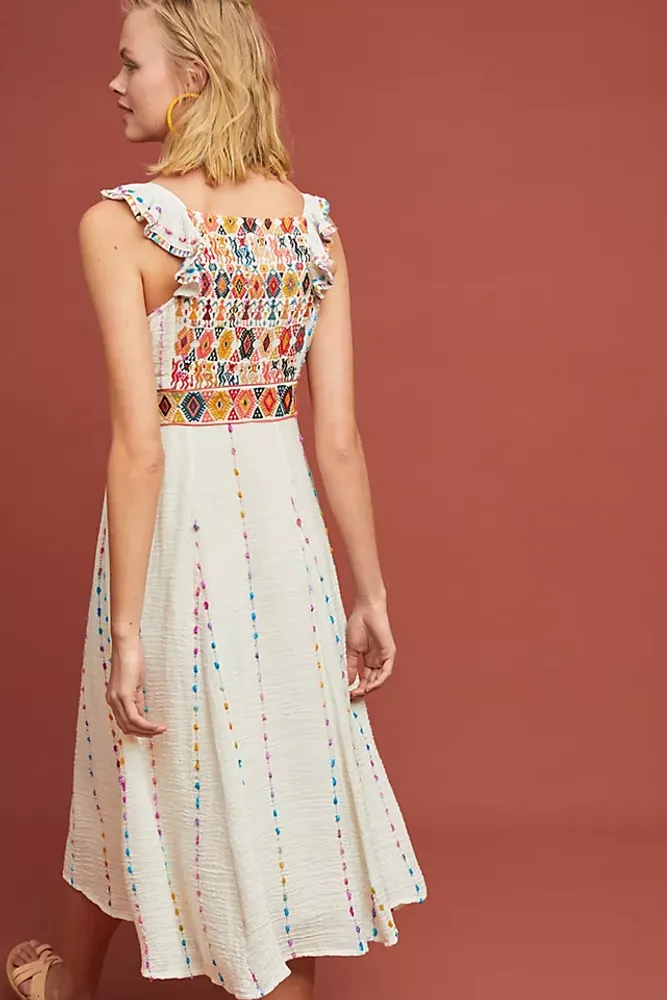 Llama Embroidered Dress