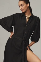 The Mona Linen Shirt Dress By Maeve