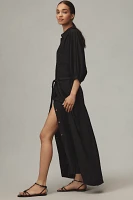 The Mona Linen Shirt Dress By Maeve