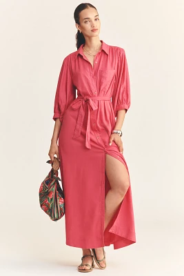 The Mona Linen Shirt Dress By Maeve