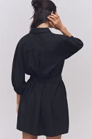 The Mona Linen Mini Shirt Dress By Maeve