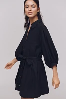 The Mona Linen Mini Shirt Dress By Maeve