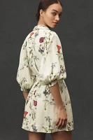 The Mona Linen Mini Shirt Dress By Maeve