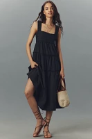 The Helena Square-Neck Tiered Midi Dress: Smocked Edition