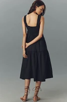 The Helena Square-Neck Tiered Midi Dress: Smocked Edition