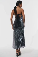 For Love & Lemons Strapless Sequin Maxi Dress