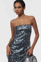 For Love & Lemons Strapless Sequin Maxi Dress