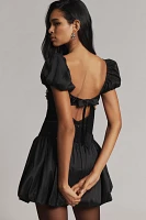 For Love & Lemons Bubble-Hem Mini Dress