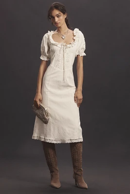 For Love & Lemons Adelie Short-Sleeve Maxi Dress