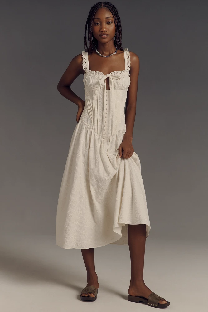 For Love & Lemons Ruched Corset Dress