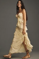 For Love & Lemons Debby Tiered Ruffle Midi Dress