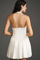 For Love & Lemons Scallop Halter Basque-Waist Mini Dress