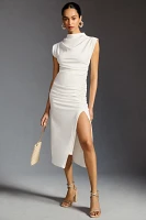The Maya Ruched Cowl-Neck Dress