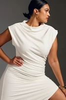The Maya Ruched Cowl-Neck Dress