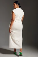 The Maya Ruched Cowl-Neck Dress