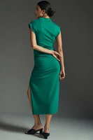 The Maya Ruched Cowl-Neck Dress