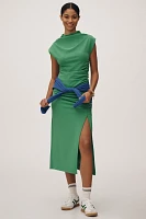 The Maya Ruched Cowl-Neck Dress