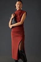 The Maya Ruched Cowl-Neck Dress