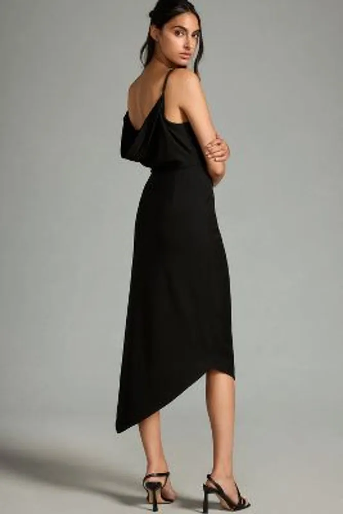 By Anthropologie Cowl-Neck Ruched Dress