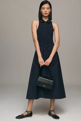 Maeve Sleeveless Collared Drop-Waist Midi Dress