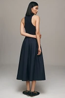 Maeve Sleeveless Collared Drop-Waist Midi Dress