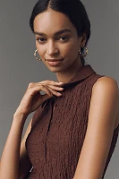 By Anthropologie Sleeveless Textured Mini Shirt Dress