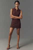 By Anthropologie Sleeveless Textured Mini Shirt Dress
