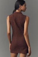 By Anthropologie Sleeveless Textured Mini Shirt Dress