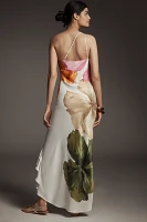 By Anthropologie One-Shoulder Asymmetric Floral Maxi Dress