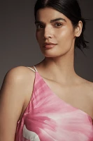 By Anthropologie One-Shoulder Asymmetric Floral Maxi Dress