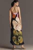 By Anthropologie One-Shoulder Asymmetric Floral Maxi Dress