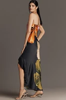 By Anthropologie One-Shoulder Asymmetric Floral Maxi Dress