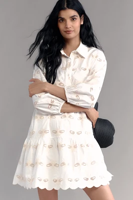 The Bettina Tiered Shirt Dress by Maeve: Eyelet Mini Edition