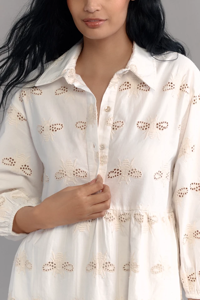 Maeve The Bettina Tiered Shirt Dress by Maeve: Eyelet Mini Edition at  MarketFair Shoppes in Princeton, NJ