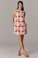 Maeve Sleeveless Linen Blend Printed Shift Mini Dress
