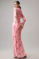 The Wolf Gang Sanja Long-Sleeve Maxi Slip Dress