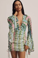 The Wolf Gang Zoya Printed Ruched Mini Dress