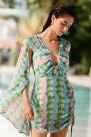 The Wolf Gang Zoya Printed Ruched Mini Dress