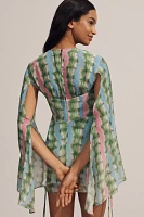 The Wolf Gang Zoya Printed Ruched Mini Dress