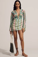 The Wolf Gang Zoya Printed Ruched Mini Dress