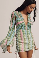 The Wolf Gang Zoya Printed Ruched Mini Dress